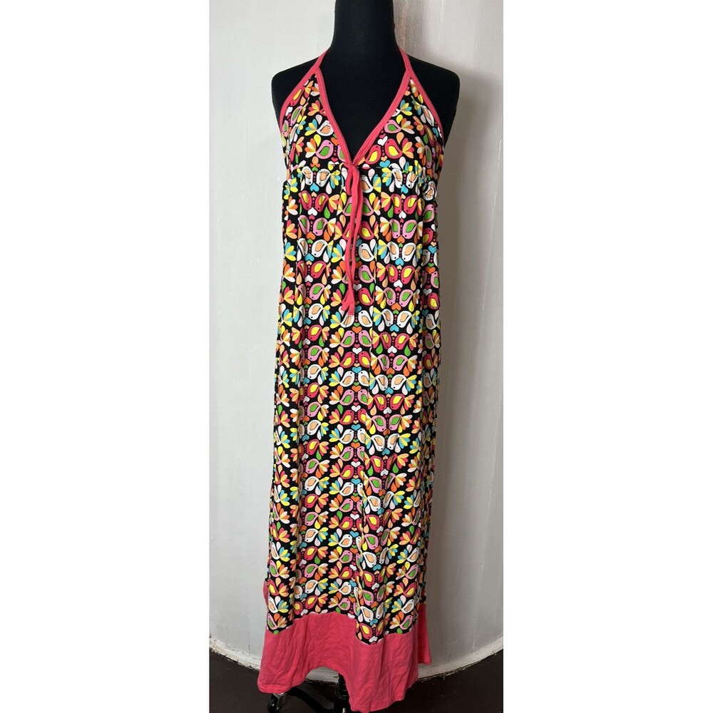 Women's Joe Boxer Maxi Halter SunDress Multicolor Print Size Medium
